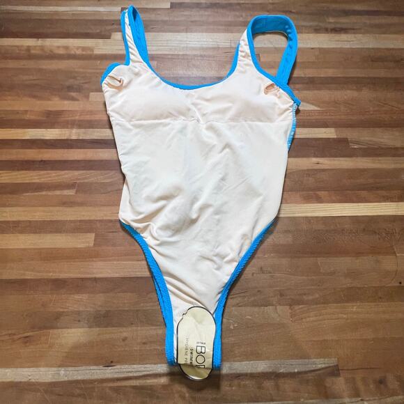 Cotton on Women's Low-Back One-Piece Swimsuit - Bonnie Blue Crinkle medium - Picture 3 of 6